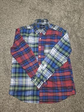 American Eagle Outfitters Multi-Color Plaid Button-Down Shirt Mens Large